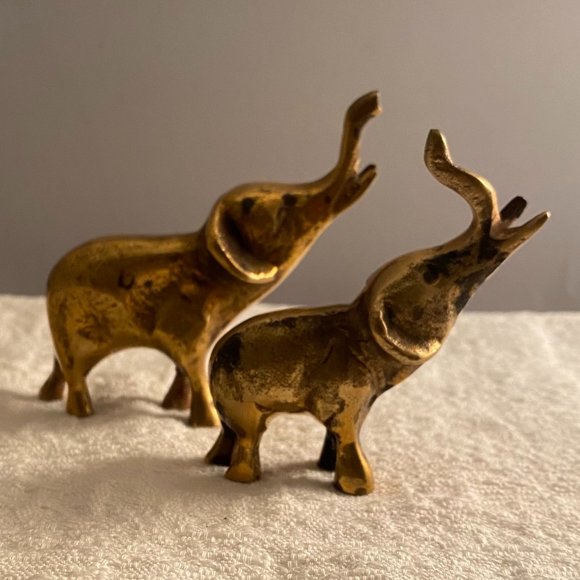 Brass Elephant Pair